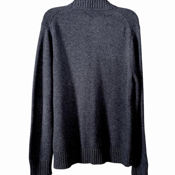 Banana Republic Men’s Zip-Up Sweater Gray Collar Knit Cardigan Winter Wear - Picture 2 of 8